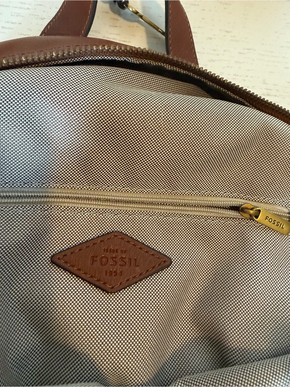 Fossil Cognac Leather Megan Mini Backpack - Picture 14 of 15